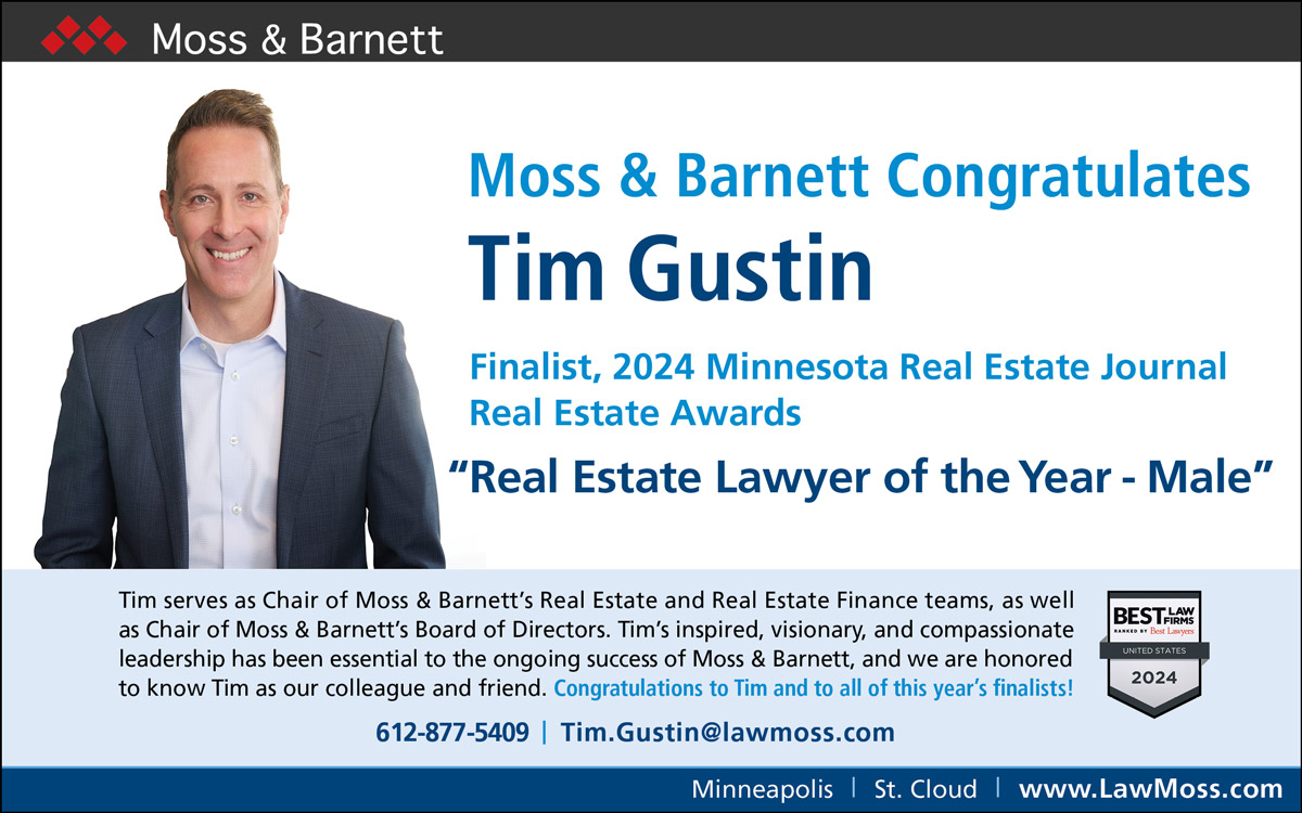 Moss & Barnett Congratulates Tim Gustin